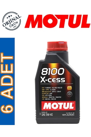 Motul 8100 X-Cess 5W-40 Motor Yağı 6 x 1 L