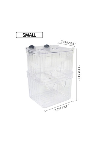 Konesam Akvaryum Yavru Balık Korumalı Yetiştirme Kutusu, Çift Katlı W Şekilli Bölücü, Sağlam Sünger Emici İle Kolay Kurulum, Transparan Ps Malzeme