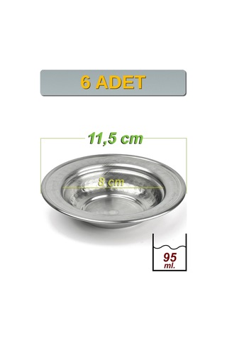 Binbir Trend 11,5 Cm Yanaklı Krom Çelik Zeytinlik Ve Kahvaltılık Kase 95 Ml Meze, Reçel, Sos Kasesi -kase1158 6 Adet
