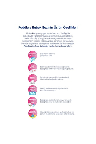 Paddlers - Bebek Bezi 4 Numara Maxi 7-14 Kg 3 x 36 Adet Eko Paket