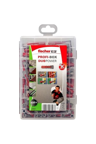 Profı-box Duopower, 132 Dübelli Dübel Kutusu 60 Adet 6 X 30, 60 Adet 8 X 40, 12 Adet 10 X 50 , Evrensel Dübel, Pratik Set, Amatör Ve Profesyoneller İçin Dübel Kutusu, Vidasız