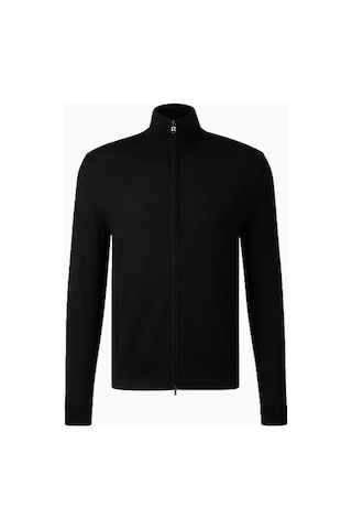 Bogner Oscar Lüks Klasik Stil, Erkek Yün Triko Ceket Siyah