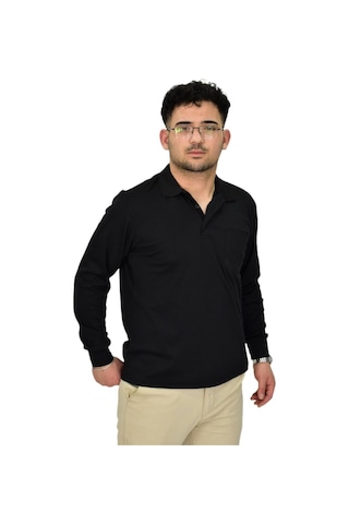 Dynamo Erkek Büyük Beden Mevsimlik Polo Yaka Sweatshirt 1-6830 Bgl-st04415 Siyah