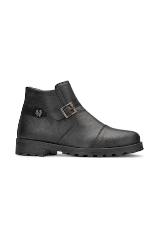 Günlük Erkek Bot Bağcıklı Toka Detaylı Tırtık Taban Outdoor Ayakkabı 01 Siyah