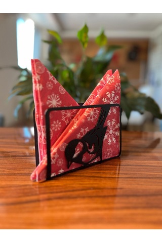 Nfs Dizayn Dekoratif Lazer Kesim Serçe Desenli Metal Peçetelik