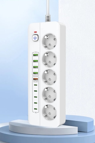 Pro P13 3000w Akım Korumalı 5 Girişli Type-c Ve Usb Girişli Uzatmalı Grup Priz 0.2 M