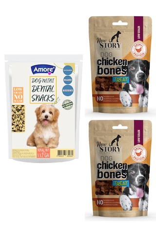 Amore Mini-dental Atıştırmalık Köpek Ödülü 2x Tavuk Etli Taneli Snacks