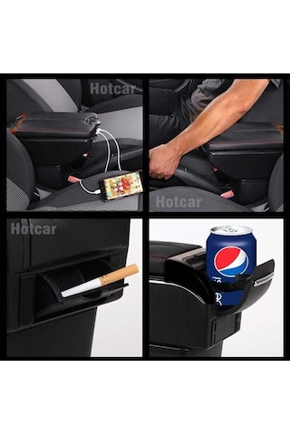 Her Araca Uygun Çift Açılır Kol Dayama Kolçak Siyah