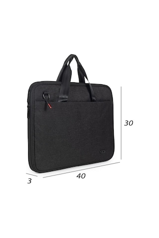 Necati Çanta Macbook Organizer Laptop Evrak Çantası 15.6 & 16 Inç Siyah-1643 Siyah