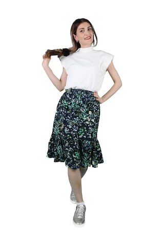 Kadın Yeşil Çiçekli Etek 001