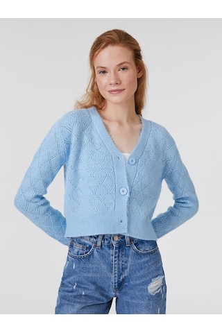LOFT Regular Fit Kadın Hırka Açık Mavi