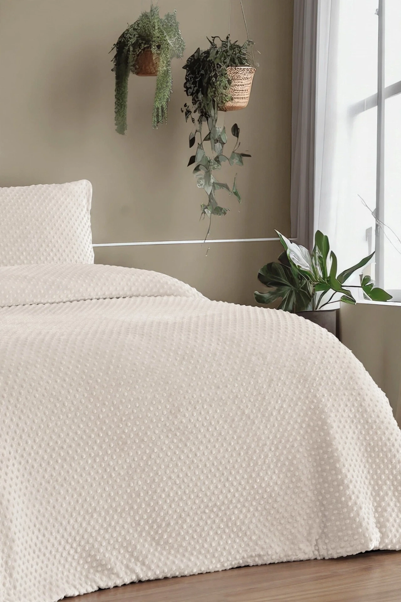Kapreo Velora Comforter Yorgan Seti 220x240 Cm + 2 Yastık Kılıfı Ekru