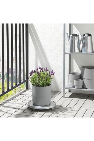 Plastik Saksı, Gri, 19 Cm 9X15 Cm Körüklü-20 Adet