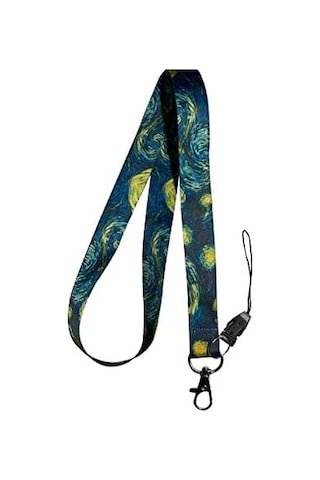 Van Gogh Yıldızlı Geceler Boyun İpi Ve Telefon Askısı Acik Yeşil