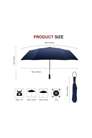 Springsun Otomatik Açılır Katlanır Büyük Şemsiye - 62 Inç Çift Katlı Uv Koruma 110 Karakter