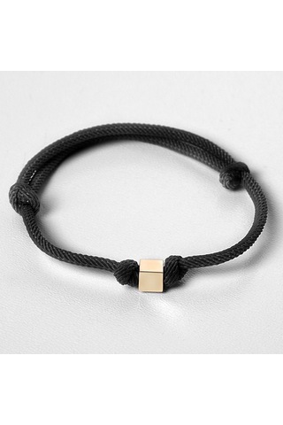 Küp Ipli Unisex Bileklik Sarı Altın