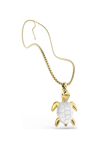 Metalmorphose Kaplumbağa Kolye Altın - Beyaz