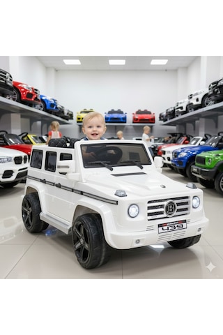 439 Bhu12 Akülü Jeep Araba 12v Brabus Mercedes Uzaktan Kumandalı Babyhope Akülü Araba Beyaz