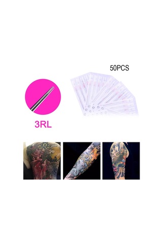 50pcs Mürekkep Fincanları İçin Profesyonel Tek Kullanımlık Steril Dövme İğneleri İpuçları Kitleri 5rl