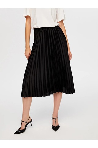 Faik Sönmez Pilise Saten Kadın Uzun Etek W26etk005 Siyah