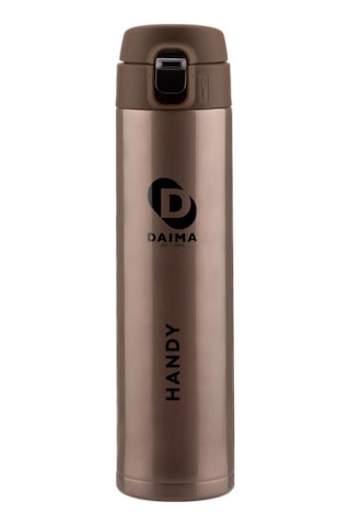 Daima Handy 520 Ml 12 Saat Sıcak 24 Saat Soğuk Bronz Termos Kahverengi