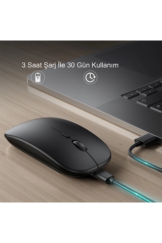 Hymark M235 Sessiz Tıklama Şarjlı Çift Modlu Bluetooth Kablosuz Mouse