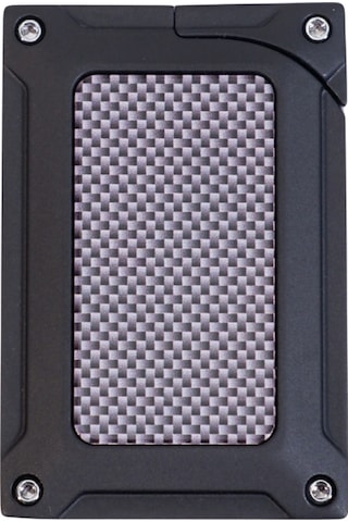 Caseti Tek Torch Pürmüz Siyah Karbon Desenli Metal Puro Çakmağı