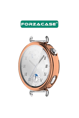 Forzacase Huawei Watch Gt6 41mm İle Uyumlu Önü Kapalı Ekran Korumalı Silikon Kılıf - Fc010 Rose Gold
