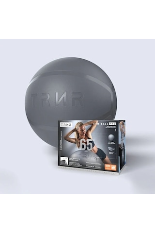 Trnr Anti-burst Egzersiz Topu 55-75 Cm Kaymaz, Latex Içermez, Pompa Ve Aparat Dahil Pilates Gri