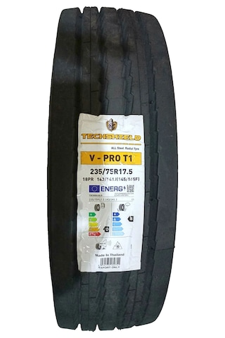 235/75 R17.5 143j 18pr Vpro T1 Düz M+s Techshıeld, 2025 Tayland Üretim