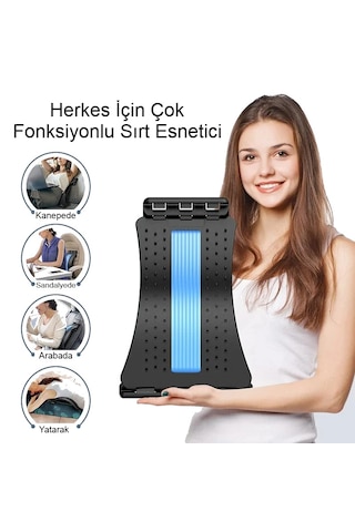 Ayarlanabilir Bel Masaj Ve Destek Cihazı Ergonomik Ve Çok Fonksiyonlu Siyah - Mavi
