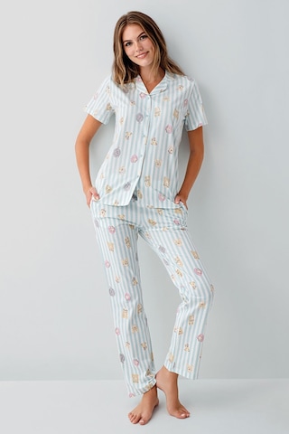 Rolypoly Kadın Yeşil Gömlek Pijama Takım Yeşil