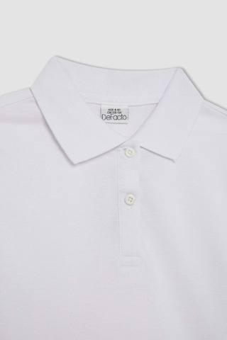 Defacto Kız Çocuk Polo Yaka Basic Düz Pike Uzun Kollu Tişört J0010a625auwt34 Beyaz