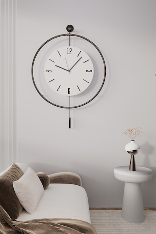 MetaQuartz Aksesuar (Büyük Boy-50*75 cm) Blackfred  -Pilli Led 3 Adet Pil - Modern Duvar Saati