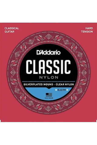 D'addario Ej27H Student Nylon. Hard Tension Takım Tel Klasik Gita