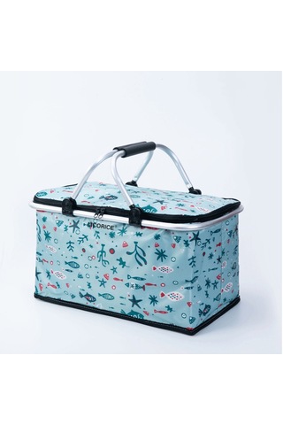 Lıcorıce Katlanabilir Kamp Taşınabilir Buz Torbası Yalıtımlı Öğle Yemeği Kutusu, Açık Saklama Sepeti Mavi