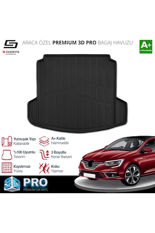 S-dizayn Renault Megane 4 3d Pro Bagaj Havuzu Çift Kulaklı 2016 Üzeri A+ Kalite