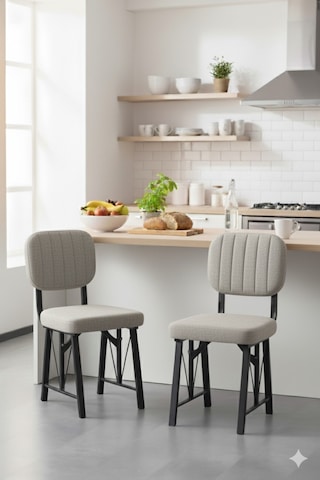 Elfin 70x110 Atlantik Yemek Masası, Yemek Masası Takımı, 2 Sandalye 1 Bench - Gri Gri