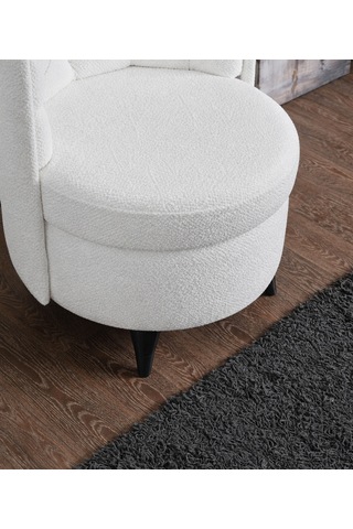 Melina Kapitoneli Silinebilir Kumaş Konforlu Modern Tasarım Renk Seçenekli Sırtlı/sırtsız Puf / Tekli Sandalye A1