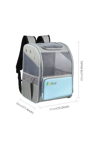 Funadd Fold Nefes Alabilir Pet Sırt Çantası Açık Omuzlar Kedi Çantası Mavi