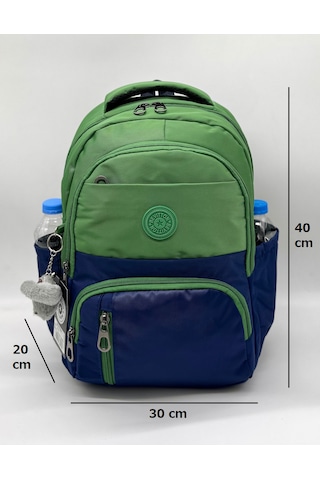 Suya Dayanıklı İlk Okul Çantası 3'lü Seti Unisex Çocuk İlkokul Çantası Ldc-8010 Yeşil-laci Yeşil