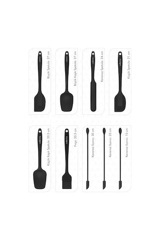 Valletta Vlt1170 Drongo 9'lu Spatula Set Siyah Genel