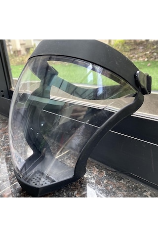 Trendooze Yüz Vizör Siyah Şapka Maskesi Koruma Kenarı Kaplama Kalkanı Jc