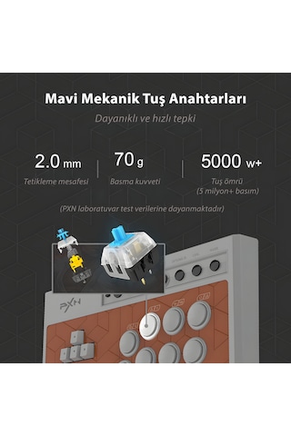 Pxn X8 Arcade Stick Oyun Kumandası Mekanik Tuşlu Vewlıx Layout Ps3 / Ps4 / Pc / Xbox / Switch Uyumlu