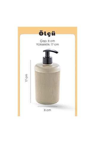 Grimorlife 1 Adet Akrilik Sıvı Sabunluk Mutfak Banyo Sabunluk Seti- 450 Ml Cam Değildir- Bej Bej
