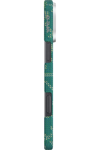 Apple Uyumlu iPhone 16 Pro Max Magsafe Özellikli Kılıf Aramid Fiber Pitaka Tactile Woven Monogram Serisi Yeşil