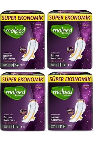 Molped Supernight Yoğun Günler & Gece (Süper Gece) 14'Lü 4 Adet Molped Super Gece 14