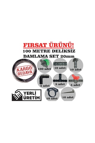 Nartan 20Mm Deliksiz Damlama Sulama Boru Seti ( 100 Metre )