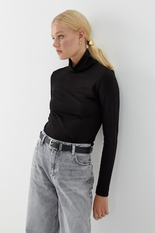 Balıkçı Yaka Uzun Kollu Body Siyah Siyah