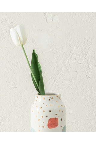 English Home Tulip Garden Tek Dal Yapay Çiçek Beyaz